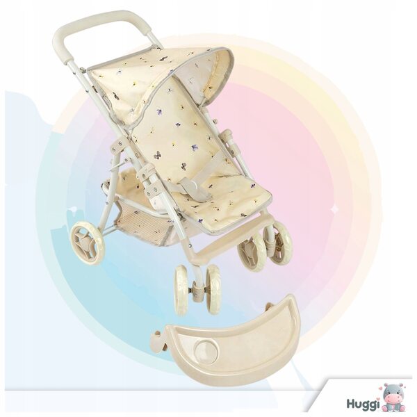 Magical Nature Pastel Puppenwagen mit Tablett und Lenkrädern