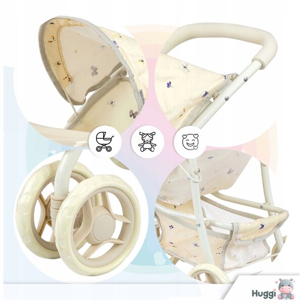Magical Nature Pastel Puppenwagen mit Tablett und Lenkrädern