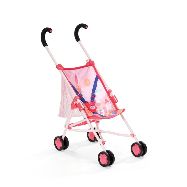 Rosa BABY born Puppenwagen mit Tasche und Sicherheitsgurten