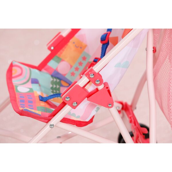 Rosa BABY born Puppenwagen mit Tasche und Sicherheitsgurten
