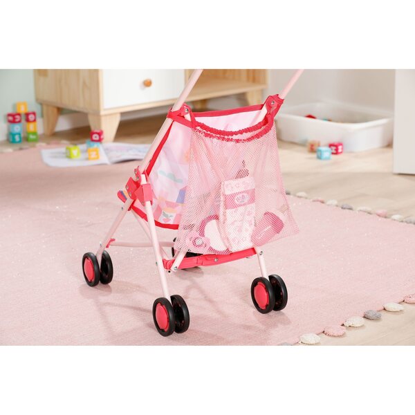 Rosa BABY born Puppenwagen mit Tasche und Sicherheitsgurten
