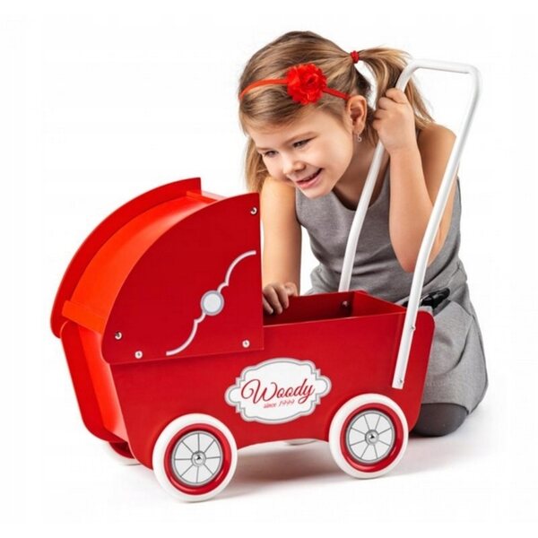 Passeggino in legno rétro Woodyland Kids per bambole fino 40 cm