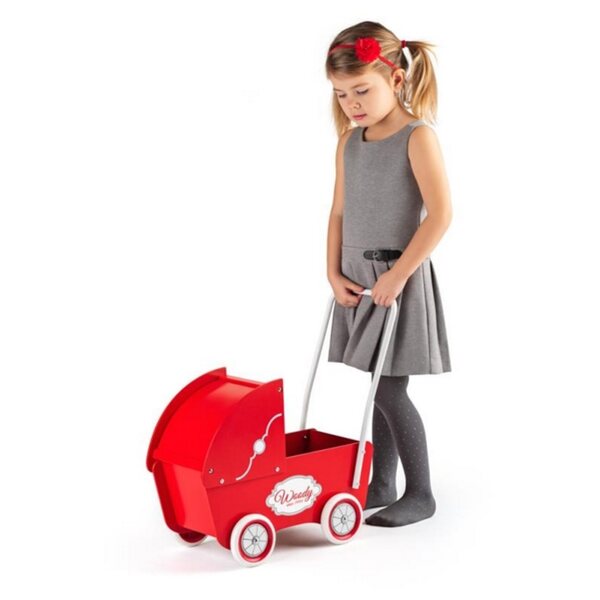 Passeggino in legno rétro Woodyland Kids per bambole fino 40 cm