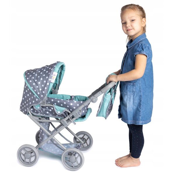 Doris 3-in-1 Puppenwagen-Set mit Puppe und Zubehör: Geräusche, Tasche, Wickelauflage