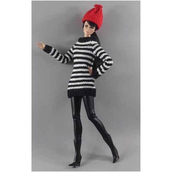 11,5" Puppenkleidung Winterpullover und Hose Set für 1/6 BJD Puppe