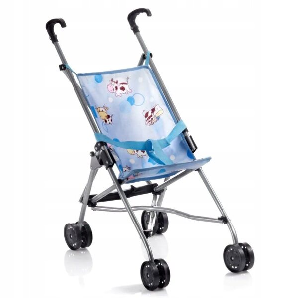 Bayer Chic Mini Buggy, zusammenklappbarer Puppenwagen mit Kuh-Aufdruck