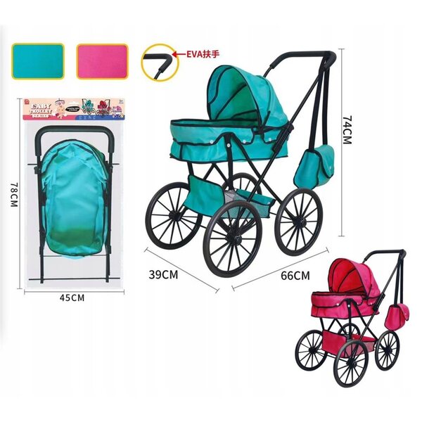 Cabo-Toys tiefer Puppenwagen, Spielzeug für Kinder ab 3 Jahren