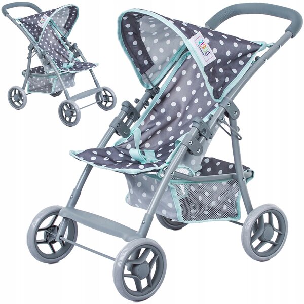 Doris Kinderwagen für Puppen, leicht, faltbar mit weichen Griffen