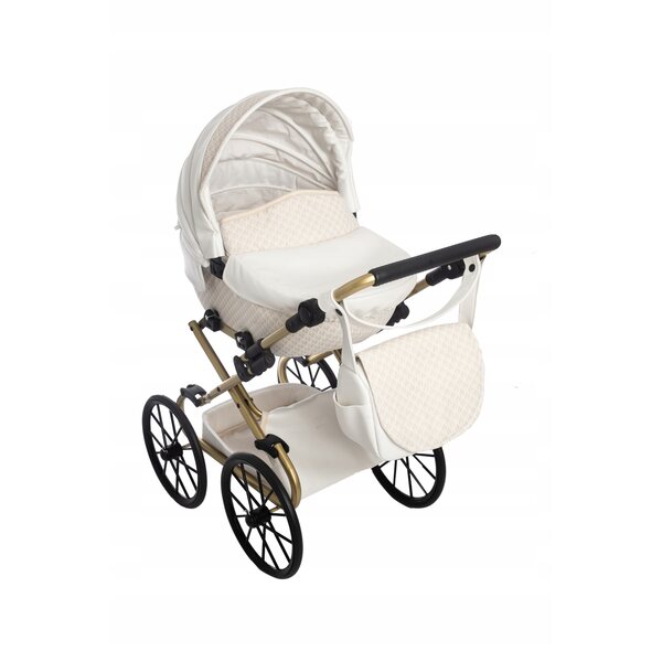 Grande Passeggino Retro per Bambole Jackmar Nero per Bambine 2-8 Anni