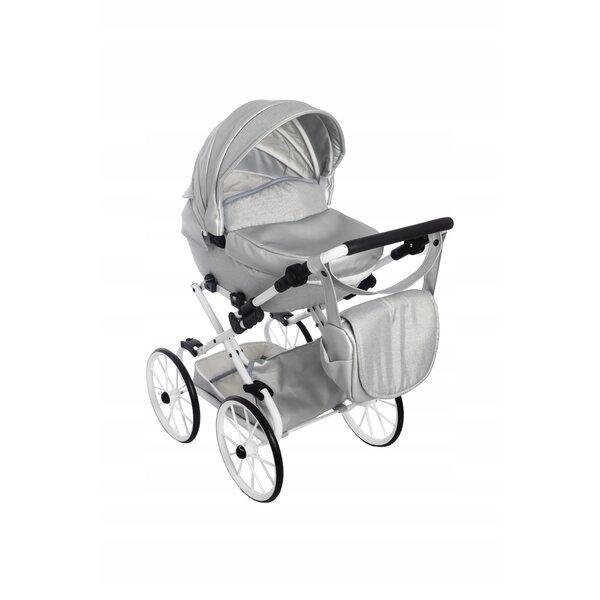 Grande Passeggino Retro per Bambole Jackmar Nero per Bambine 2-8 Anni
