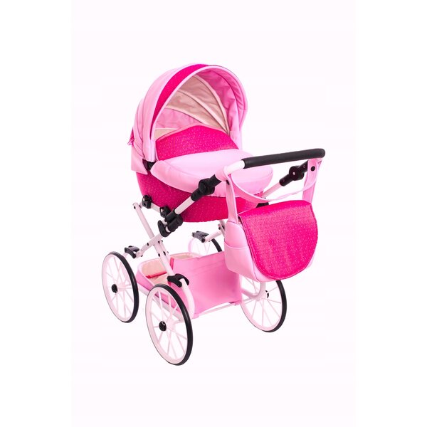 Grande Passeggino Retro per Bambole Jackmar Nero per Bambine 2-8 Anni