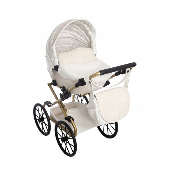 Grande Passeggino Retro per Bambole Jackmar Nero per Bambine 2-8 Anni