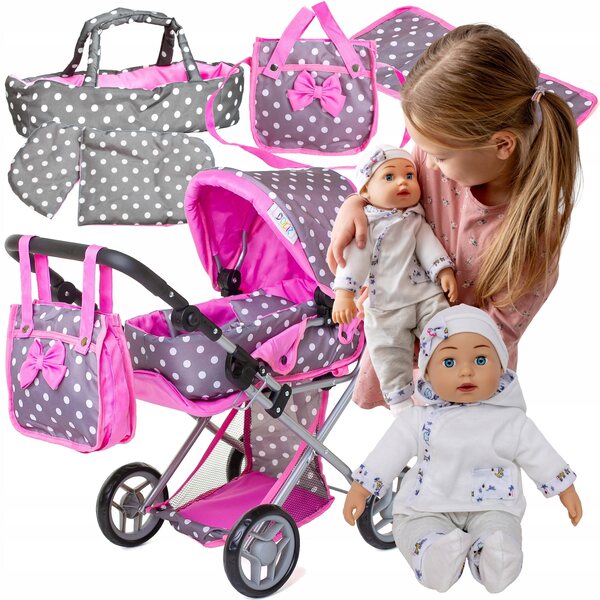 3-in-1-Puppenset mit Kinderwagen, Klangpuppe und Doris-Zubehörtasche