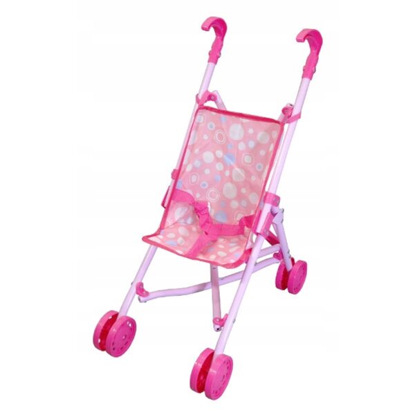 Passeggino per Bambole con Telaio in Metallo e Seduta Colorata Rosa