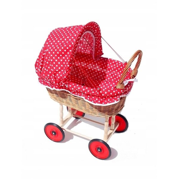 2-in-1-Holzkinderwagen für Puppen mit umweltfreundlicher Bettwäsche und Kinderbett