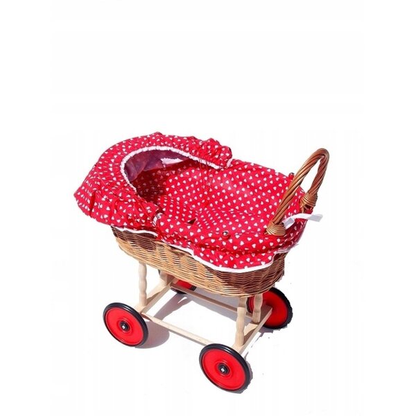 2-in-1-Holzkinderwagen für Puppen mit umweltfreundlicher Bettwäsche und Kinderbett