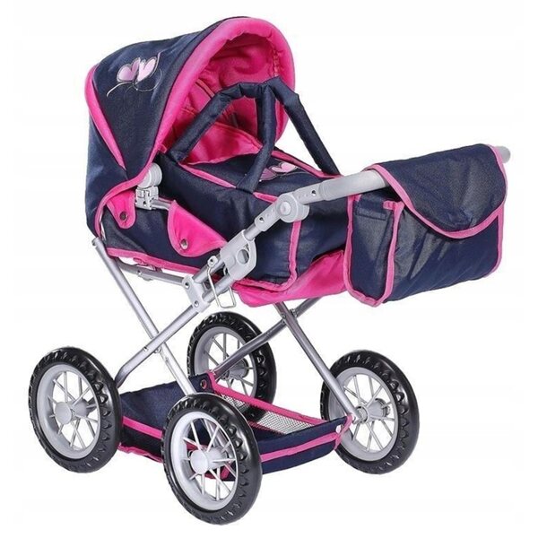 Wòzek für Puppen 3 in 1 Knorrtoys Rubinblau und Rosa, verstellbar für 3+ Jahre