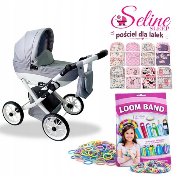 Passeggino per Bambole Seline Classic 2026 Pieghevole con Accessori e Set Loom Band Omaggio