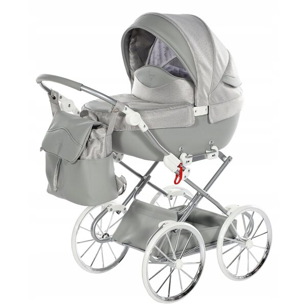 TAKO Junama Dolce Mini poussette de poupée profonde avec grandes roues et poignée réglable