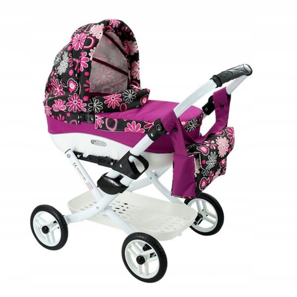 Adbor LILY LC-19 faltbarer Puppenwagen mit Tasche und Korb inklusive