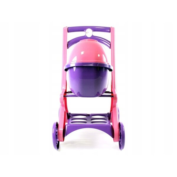 Doloni Puppenwagen, tiefviolett und rosa, mit Gondel und Ablage