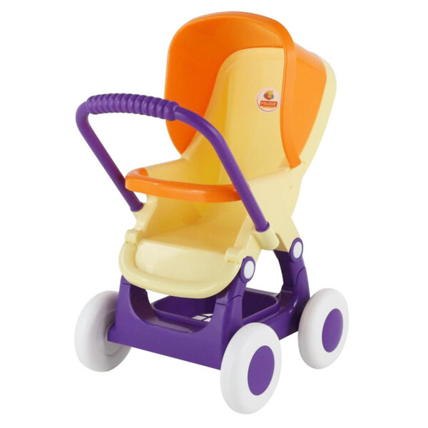 Polesie passeggino per bambole giallo 4 ruote robusto e sicuro per bambini