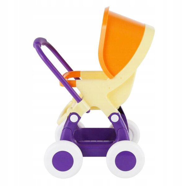 Polesie passeggino per bambole giallo 4 ruote robusto e sicuro per bambini