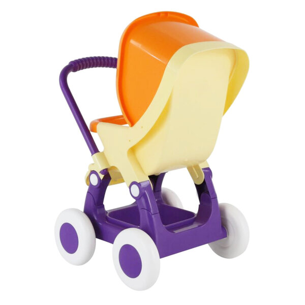 Polesie passeggino per bambole giallo 4 ruote robusto e sicuro per bambini