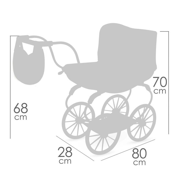 DeCuevas 87074 Głęboki wózek dla lalek Tulipe 2025 - 68 cm