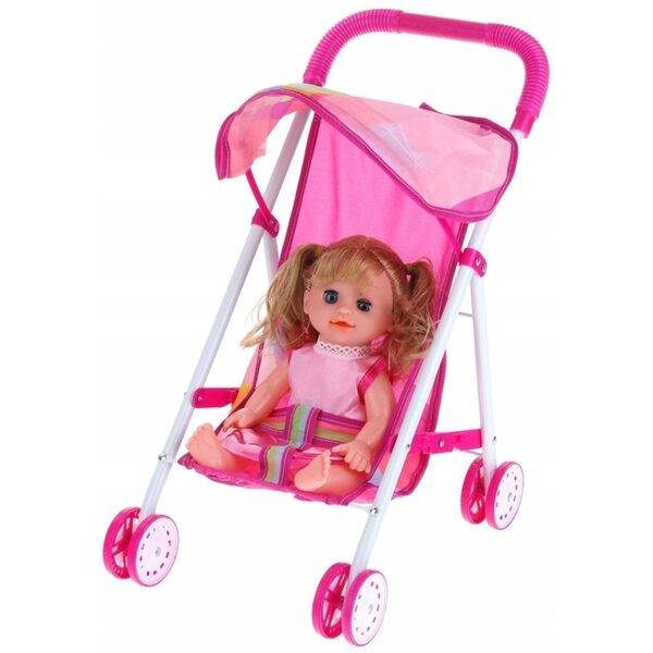 Nobo Kids Friends Puppenwagen mit Puppe und Geräuschen für Kinder ab 3 Jahren