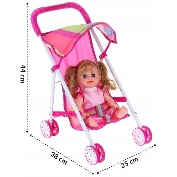Nobo Kids Friends Puppenwagen mit Puppe und Geräuschen für Kinder ab 3 Jahren
