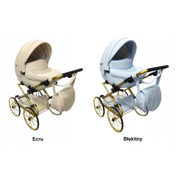 Passeggino per bambole retro dorato e beige Jackmar Darsi per bambine