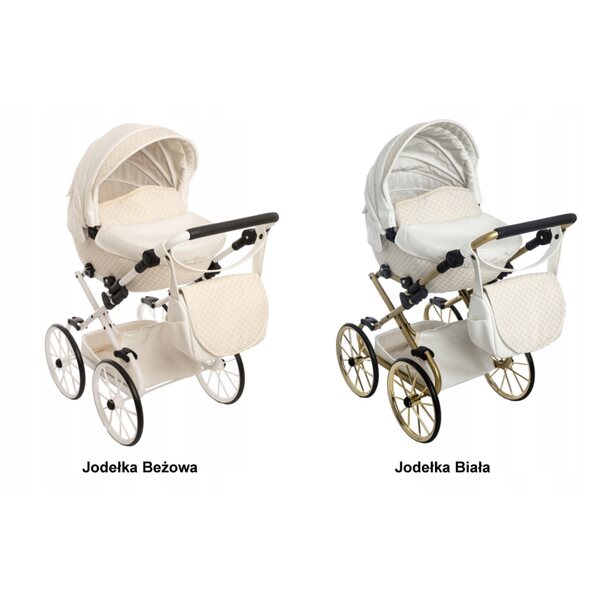 Passeggino per bambole retro dorato e beige Jackmar Darsi per bambine