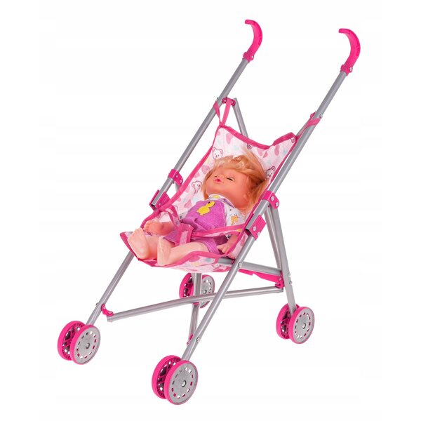 3-in-1-Puppenset mit Kinderwagen, Schaukel und Schaukelstuhl für Kinder ab 3 Jahren