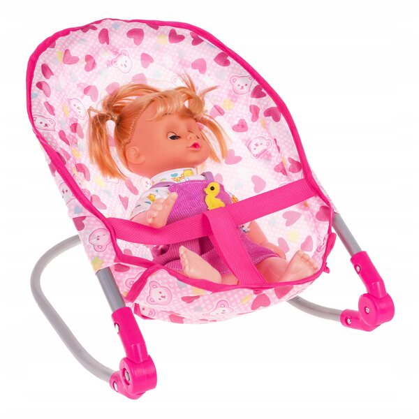 3-in-1-Puppenset mit Kinderwagen, Schaukel und Schaukelstuhl für Kinder ab 3 Jahren