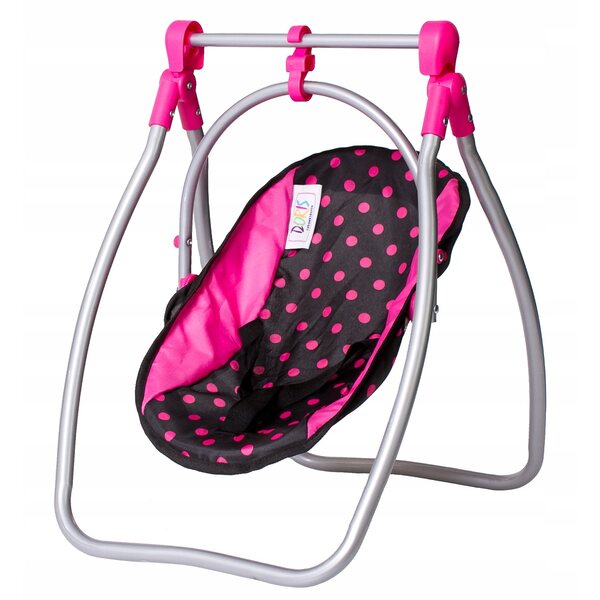 2 in 1 Hochstuhl für DORIS-Puppen rosa mit Hochstuhl und Schaukelfunktion