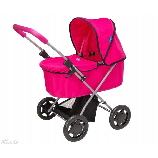 Chicco Roamer Pram rosa verstellbarer und faltbarer tiefer Puppenwagen