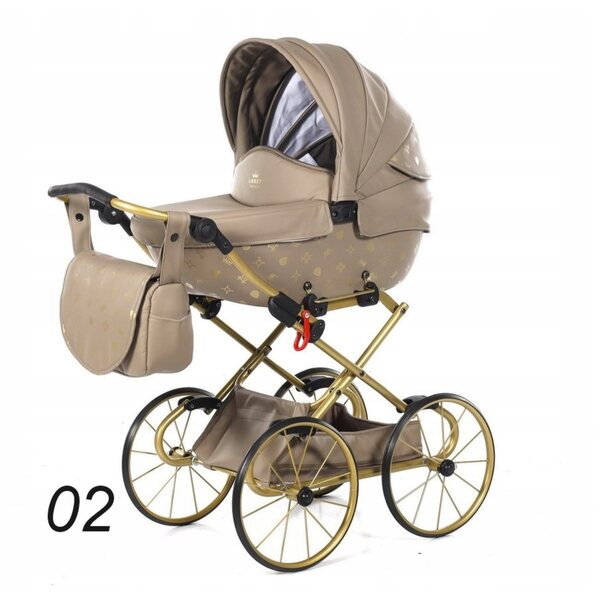 Passeggino per bambole TAKO Imperial Mini Classic beige e oro - alta qualità