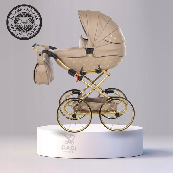 Passeggino per bambole TAKO Imperial Mini Classic beige e oro - alta qualità