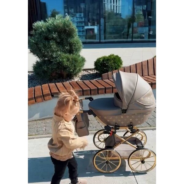 Passeggino per bambole TAKO Imperial Mini Classic beige e oro - alta qualità