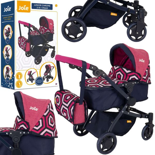 JOIE 3 in 1 passeggino per bambole con carrozzina, passeggiata e borsa