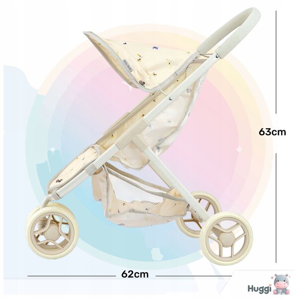 Magical Nature Pastel Puppenwagen: leicht, faltbar und sicher