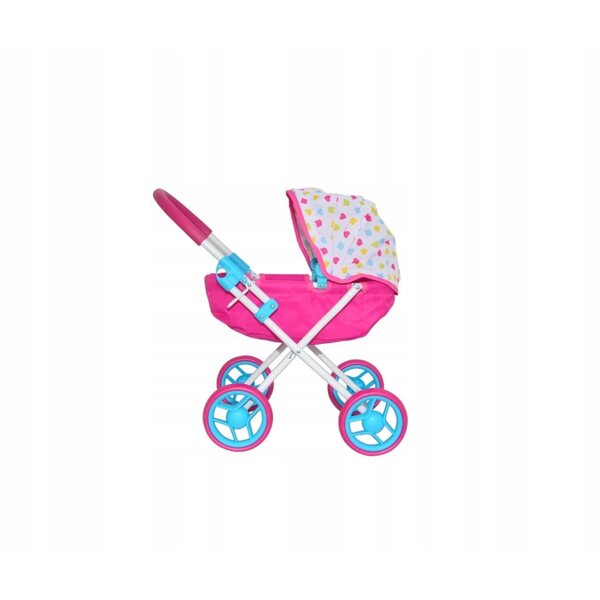 Dunkelrosa Milly Mally Dori Puppenwagen mit faltbarem Verdeck