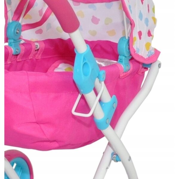 Dunkelrosa Milly Mally Dori Puppenwagen mit faltbarem Verdeck