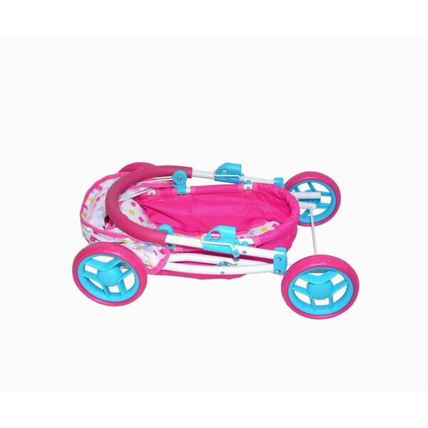 Dunkelrosa Milly Mally Dori Puppenwagen mit faltbarem Verdeck