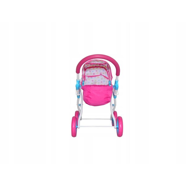 Dunkelrosa Milly Mally Dori Puppenwagen mit faltbarem Verdeck