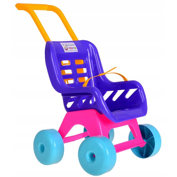Passeggino giocattolo per bambole Macyszyn Toys rosa plastica 39x50x29 cm
