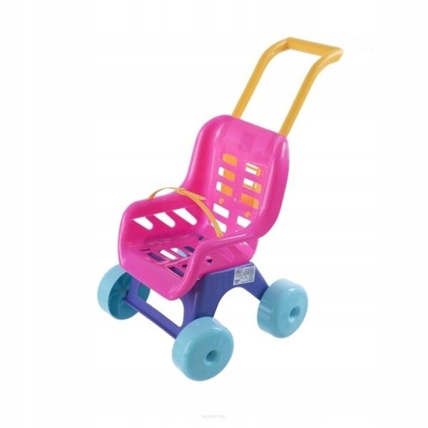 Passeggino giocattolo per bambole Macyszyn Toys rosa plastica 39x50x29 cm