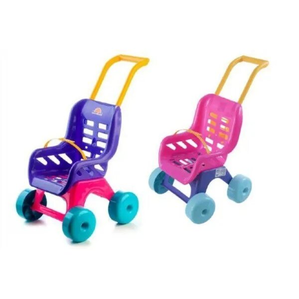 Passeggino giocattolo per bambole Macyszyn Toys rosa plastica 39x50x29 cm