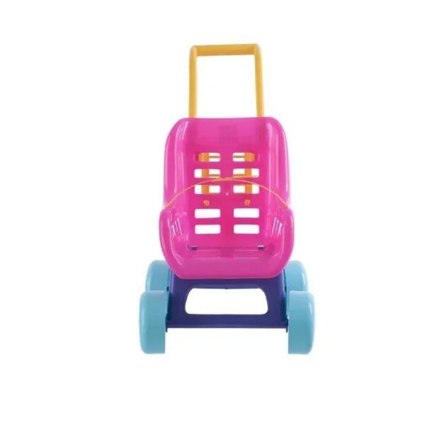 Passeggino giocattolo per bambole Macyszyn Toys rosa plastica 39x50x29 cm